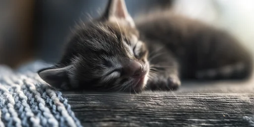 Gatito recién nacido durmiendo